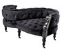 Casa Padrino Luxus Barock Doppel Sitzbank Schwarz / Schwarz Klavierlack - Doppelsofa - Luxury Collection 