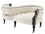 Casa Padrino Luxus Barock Doppel Sitzbank Creme / Schwarz Klavierlack - Doppelsofa - Luxury Collection