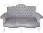 Casa Padrino Barock 2-er Sofa Master Grau  / Wei� - Antik Stil Wohnzimmer M�bel 