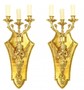 Casa Padrino Barock Wandleuchten Set Gold - Wandlampe Wand Beleuchtung (2 Leuchten)