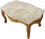Casa Padrino Barock Couchtisch Gold mit cremefarbener Marmorplatte 99 x 63 cm - Limited Edition