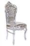Casa Padrino Barock Esszimmer Stuhl Silber Lederoptik / Silber - Antik Stil M�bel