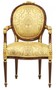 Casa Padrino Luxus Barock Esszimmer Stuhl mit Armlehnen Ludwig XV Gold Muster / Mahagoni Braun - M�bel
