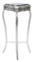 Casa Padrino Barock Beistelltisch mit Marmorplatte Viereckig Hoch Silber H70 x 50 x 50 cm - Antik Stil