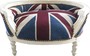 Casa Padrino Barock Hunde & Katzen Sofa Union Jack / Creme - Hundebett & Katzenbett