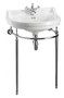 Casa Padrino Jugendstil Stand Waschtisch Wei� / Chrom B 62cm - Art Deco Waschbecken Barock Antik Stil