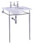 Casa Padrino Luxus Jugendstil Stand Waschtisch Wei� / Chrom mit Marmorplatte B 65cm - Art Deco Waschbecken Barock Antik Stil