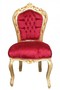 Casa Padrino Barock Esszimmer Stuhl Bordeaux / Gold ohne Armlehnen - Antik M�bel 