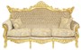 Casa Padrino Barock Wohnzimmer Set Master Creme Samtstoff / Gold - 3er Sofa + 2 Sessel - Limited Edition!