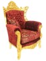Casa Padrino Barock Wohnzimmer Set Master Bordeaux Muster Samtstoff / Gold - 2er Sofa + 2 Sessel - Limited Edition!