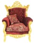 Casa Padrino Barock Wohnzimmer Set Master Bordeaux Muster Samtstoff / Gold - 2er Sofa + 2 Sessel - Limited Edition!