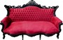 Casa Padrino Barock 3er Sofa Master Bordeaux Rot / Schwarz - Wohnzimmer M�bel Couch Lounge 