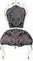 Casa Padrino Barock Esszimmer Stuhl Schwarz Muster / Wei� / Gold - M�bel Antikstil