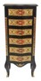 Casa Padrino Barock Boulle Kommode Schwarz / Gold / Rot mit 6 Schubladen - M�bel Schrank Sideboard