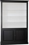 Casa Padrino Luxus B�cherschrank Schwarz / Wei� B 168 x H 254 cm B�cherregal Regal Schrank - Art Deco Jugendstil Hotel M�bel 