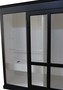 Casa Padrino Luxus Kleiderschrank B 226 x H 220 cm Haute Couture Schlafzimmer Schrank mit Glas Schiebet�r Schwarz / Wei� - Art Deco Jugendstil Hotel M�bel