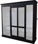 Casa Padrino Luxus Kleiderschrank B 226 x H 220 cm Haute Couture Schlafzimmer Schrank mit Glas Schiebet�r Schwarz / Wei� - Art Deco Jugendstil Hotel M�bel