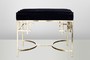 Casa Padrino Art Deco Luxus Hocker Edelstahl Schwarz / Gold - Vintage Jugendstil M�bel