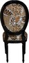 Casa Padrino Barock Esszimmer Stuhl Medaillon Tiger Muster / Schwarz - Barock M�bel - Limited Edition