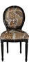 Casa Padrino Barock Esszimmer Stuhl Medaillon Tiger Muster / Schwarz - Barock M�bel - Limited Edition