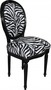 Casa Padrino Barock Esszimmer Stuhl Medallion Zebra Muster / Schwarz - Barock M�bel - Limited Edition