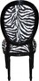 Casa Padrino Barock Esszimmer Stuhl Medallion Zebra Muster / Schwarz - Barock M�bel - Limited Edition