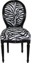 Casa Padrino Barock Esszimmer Stuhl Medallion Zebra Muster / Schwarz - Barock M�bel - Limited Edition