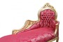 Casa Padrino Barock Chaiselongue Bordeaux Blumen Muster / Gold - Barock M�bel 