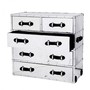 Casa Padrino Luxus Schubladen Schrank Vintage Flieger Design Aluminium / Schwarz - Kommode - Art Deco Barock Jugendstil Kofferschrank