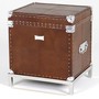 Casa Padrino Vintage Echtleder Koffertisch Braun 45 x 40  x H50 cm - Echt Leder Vintage Look 