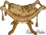 Casa Padrino Barock Sitzbank ModA1 Gold Muster / Gold- Kreuzhocker Hocker  