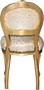 Casa Padrino Barock Damen Stuhl Creme Muster / Gold mit Bling Bling Glitzersteinen - Schminktisch Stuhl