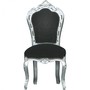 Casa Padrino Barock Esszimmer Stuhl Schwarz/Silber - M�bel Antik Stil 