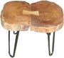 Casa Padrino Beistelltisch Akazien Holz / Eisen 55 - 70 cm - Industrial M�bel Hocker Tisch