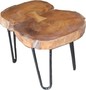 Casa Padrino Beistelltisch Akazien Holz / Eisen 55 - 70 cm - Industrial M�bel Hocker Tisch