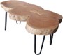 Casa Padrino Beistelltisch Akazien Holz / Eisen 80 - 120 cm - Industrial M�bel Hocker Tisch