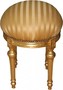 Casa Padrino Barock Sitzhocker - Rundhocker Gold Creme Streifen / Gold - Barock Hocker M�bel