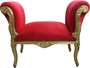 Casa Padrino Barock Schemel Hocker Rot / Gold - Sitzbank