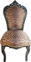 Casa Padrino Barock Esszimmer Stuhl Leopard / Schwarz - M�bel