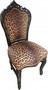 Casa Padrino Barock Esszimmer Stuhl Leopard / Schwarz - M�bel