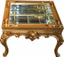 Prunkvoller Casa Padrino Barock Couchtisch Gold verspiegelt mit aufklappbaren Glasdeckel 67 x 67 cm Unikat- Wohnzimmer Salon Tisch M�bel