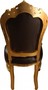 Casa Padrino Barock Esszimmer Stuhl Braun Glatt Lederoptik / Gold - M�bel