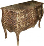 Casa Padrino Barock Kommode Leopard mit goldenen Metall Applikationen 123 cm - Barock M�bel