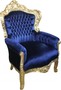 Casa Padrino Barock Sessel King Royalblau/Gold