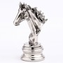 Casa Padrino Pferdekopf Skulptur Aluminum vernickelt H.23 cm  - Figur Pferd 