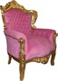 Casa Padrino Barock Sessel King Rosa/Gold