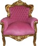 Casa Padrino Barock Sessel King Rosa/Gold