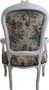 Casa Padrino Barock Salon Stuhl Blumen Muster / Creme / Gold - Antik Design M�bel - Limited Edition