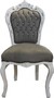 Casa Padrino Barock Esszimmer Stuhl Grau / Wei� mit Bling Bling Glitzersteinen - M�bel Antik Stil 