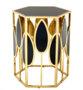 Casa Padrino Luxus Art Deco Designer Beistelltisch Gold mit schwarzem Glas - Luxus Beistelltisch 